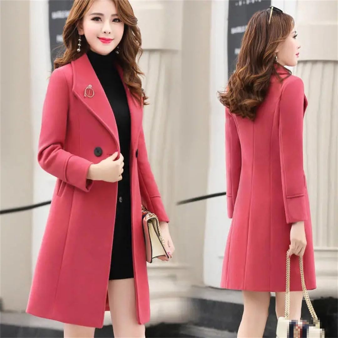 Primavera Autunno Donne Anti-Pilling Collo Del Vestito di Media Lunghezza Cappotto di Lana Femminile Slim Giacca Sciolta
