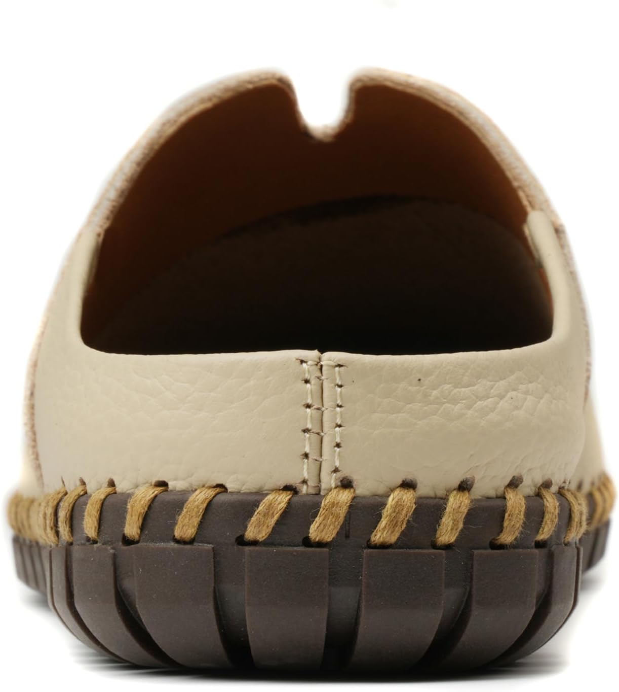 Men’s Slip-On Loafers Mules Clog Handmade Leather Slippers Hand Stitched no-Heel Casual Shoes for Men Breathable Comfortable Soft - Image 3