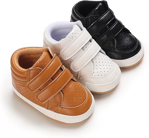 Miniatura 6 de E-FAK Zapatos de bebé para niños y niñas, zapatillas para bebés, suela de goma antideslizante, zapatos de cuna para primeros pasos de niños pequeños
