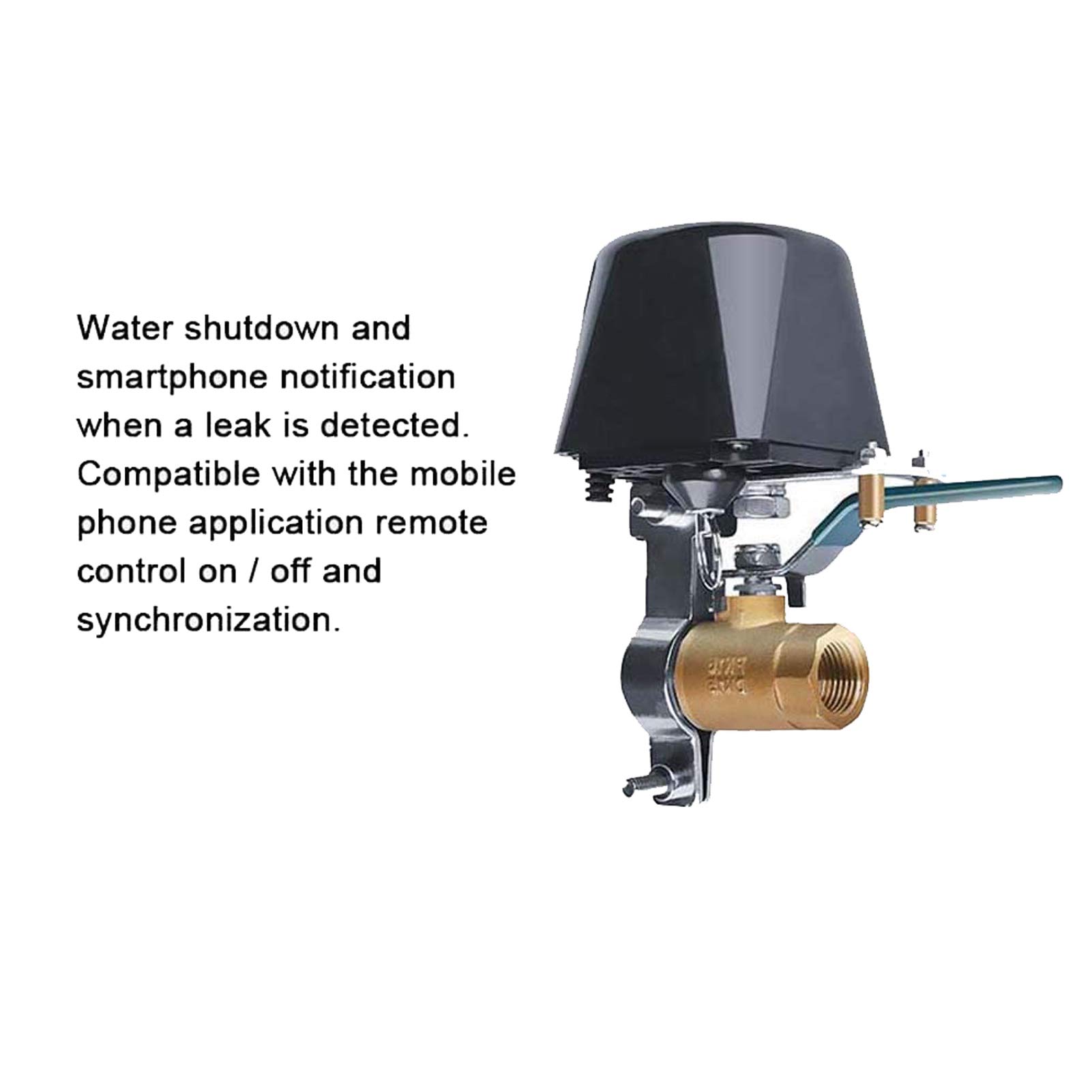 Valve d'eau/gaz compatible avec Alexa/Google Assistant, Wi-Fi télécommande, vanne de contrôle automatisation pour régulateur d'eau gaz, poignée de valve 4 points 1/2