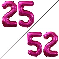 Vista 348 de GOER Globos con el número 80 para decoraciones de fiesta de cumpleaños número 80, globos de helio de aluminio jumbo de 42 pulgadas para 80 Oro rosa