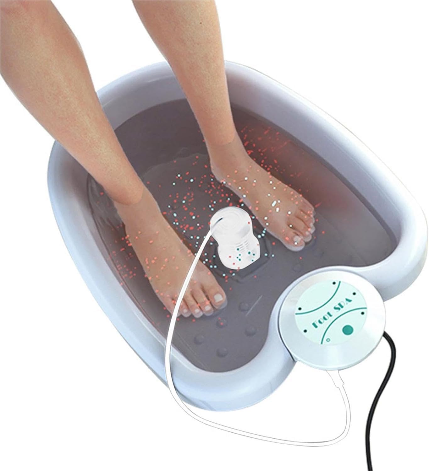 Ionisches Fußbad-Entgiftungsgerät, tragbares Fuß-Spa mit negativem Wasserstoff, für Zuhause, Salon und Spa, einfach zu bedienen, zur Entspannung und Regeneration(ohne Wanne)