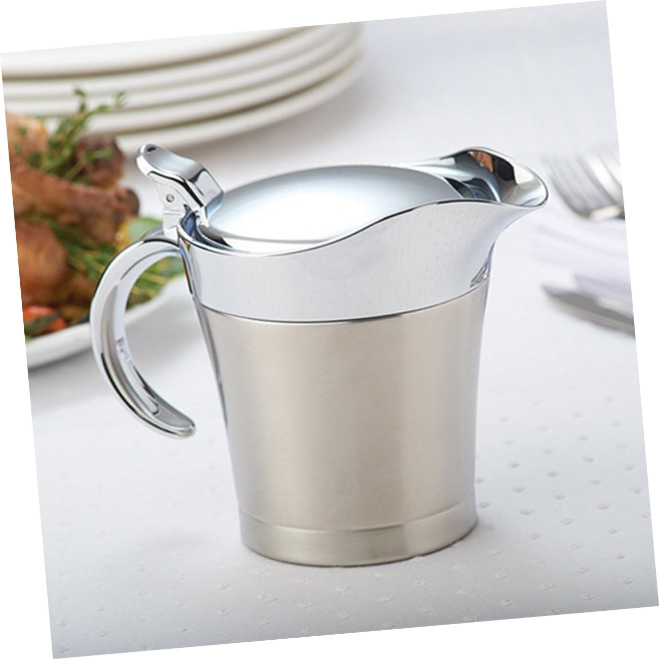Dispensador de Aceite de Acero Inoxidable 304 450ml Plata | Capacidad Compacta, para Cocina y Restaurante, Almacenamiento de Aceite