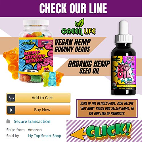 Green Life USA Hemp Gummies – 60Pcs Hemp Gummy Bears – - Stress & Anxiety Relief - Mood Enhancer & Immune Support - Rich in Vitamins A, B1, E & Omega 3-6-9 - Image 8