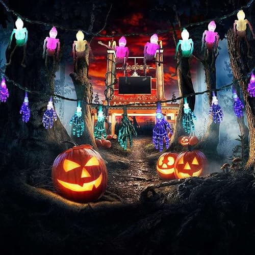 NIWWIN 3M10ft 20LED Halloween decorativi scheletro...