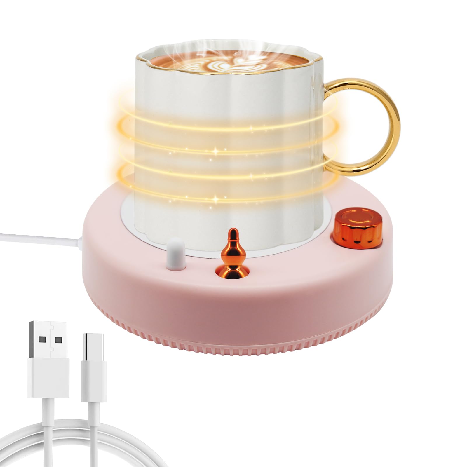 Chauffe Tasse De Café, Électrique Chauffe Tasse Pad, Chauffe-Tasses USB, Tasse Chauffante, Réchauffeur De Café, Pour La Saison Hivernale,Utilisé Pour Le Thé, Le Café, Le Lait, Rose