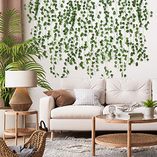 Jpsor 12Pcs 84Ft Fake Vines Fake Ivy Leaves Artificial Ivy Garland Greenery Hanging Plants Green Vines For Bedroom Party Wedding Wall Indoor Outdoor Home Decor #TOP5