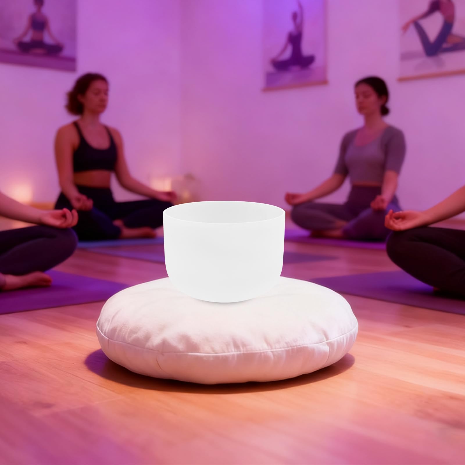 Campana tibetana portatile, 440 Hz, 20,3 cm, in cristallo di quarzo, nota F, cuore chakra, campana tibetana con O-ring e battente, campane tibetane in cristallo per meditazione, yoga, consapevolezza