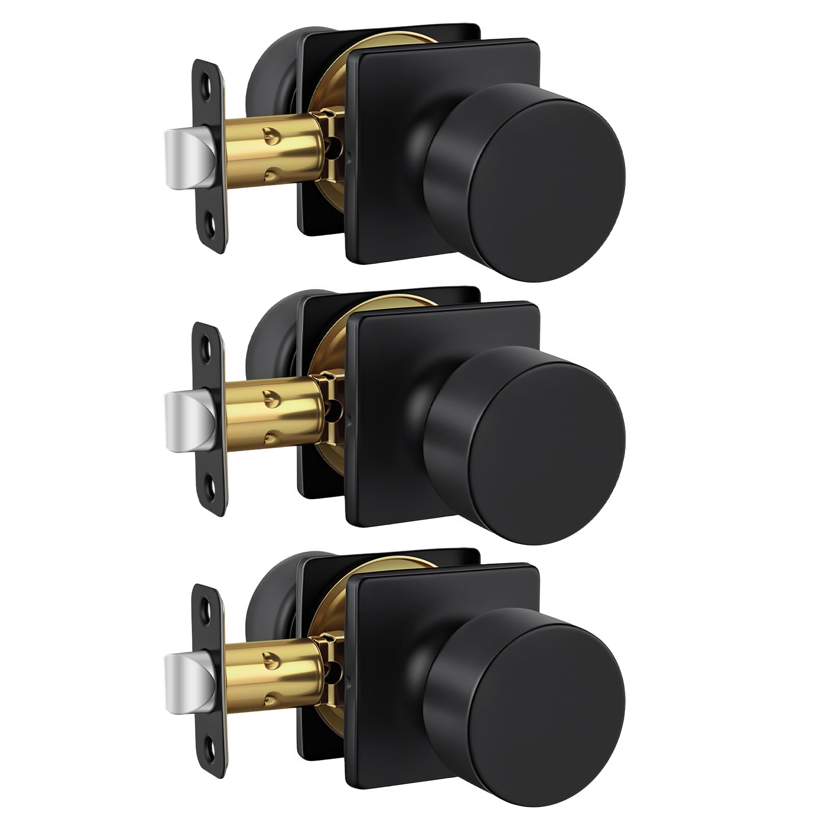 Haidms Black Interior Door Knobs - 8 Pack -13 Haidms Black Interior Door Knobs - 8 Pack -13