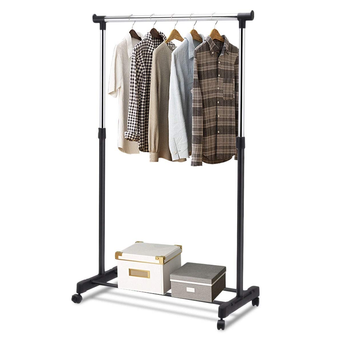 Buy AASHRO MALL Adjustable Rolling Garment Rack Portable Clothes Hanger
