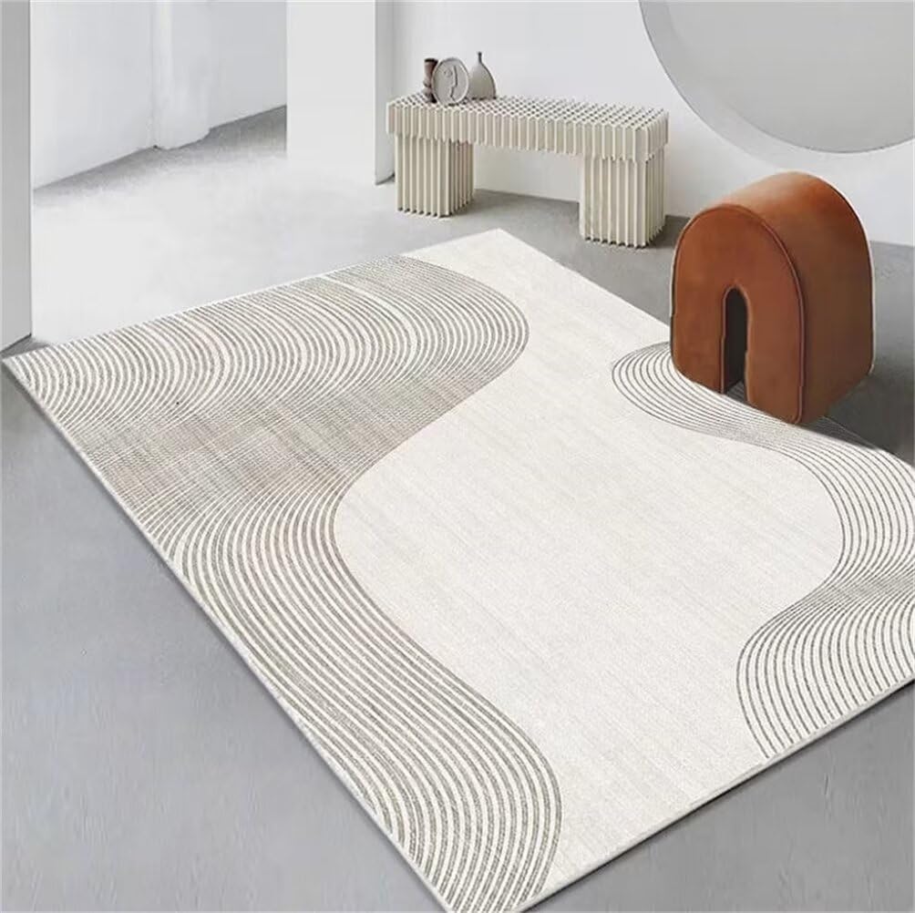 Tapis au design minimaliste moderne gris 160x210cm aux finitions soignées