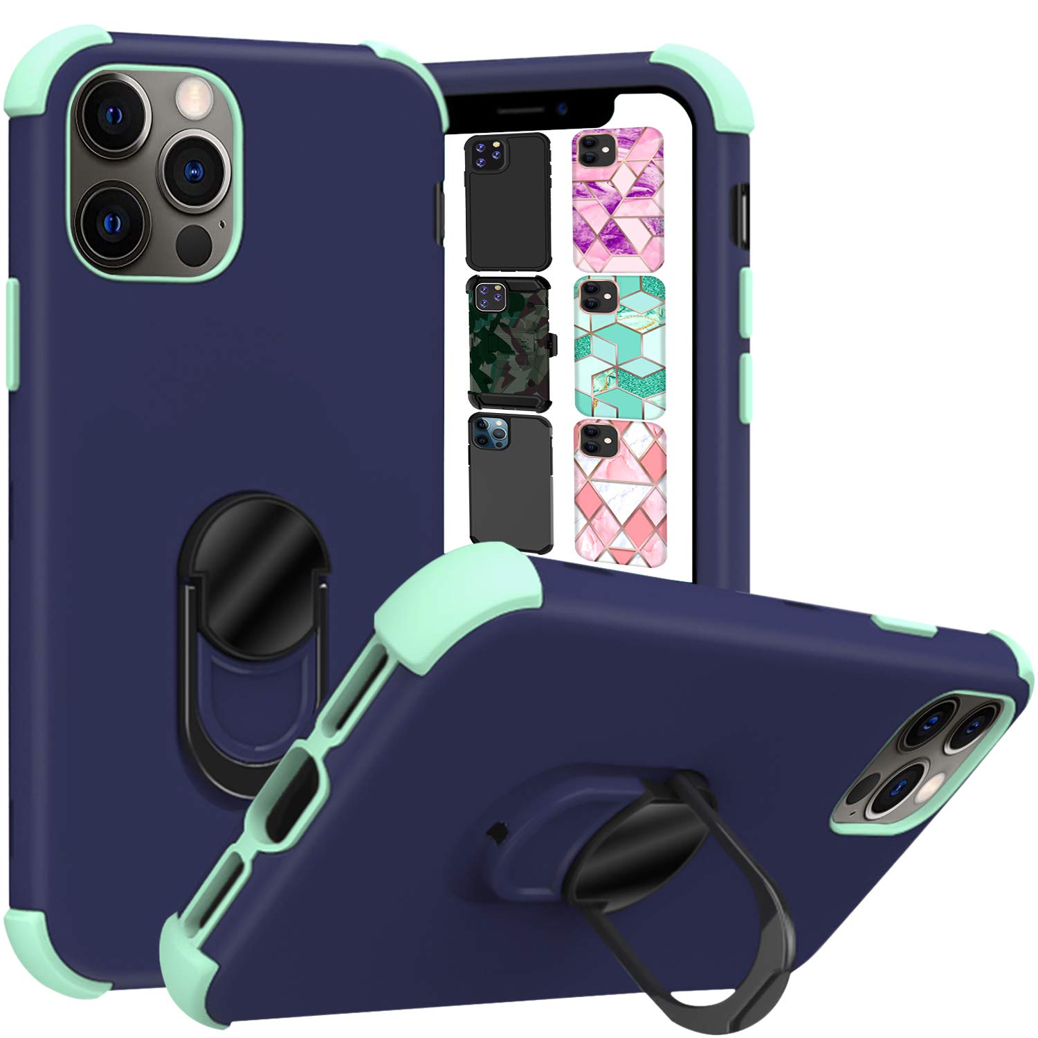 DuraSafe Cases for iPhone 12 PRO Max 2020 6.7 Inch A2342 A2410 A2412 A2411 Triple-Layered Hybrid Case with Carmount Magnetic Holder PC Back Cover -