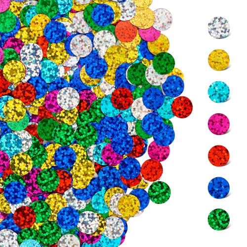 Multicolor Foil Confetti Glitter Round Confetti Rainbow Circle Dots Birthday Table Scatter Sequin Sprinkles for Birthday Party Wedding Valentine Baby Shower Festival Supplies 30g