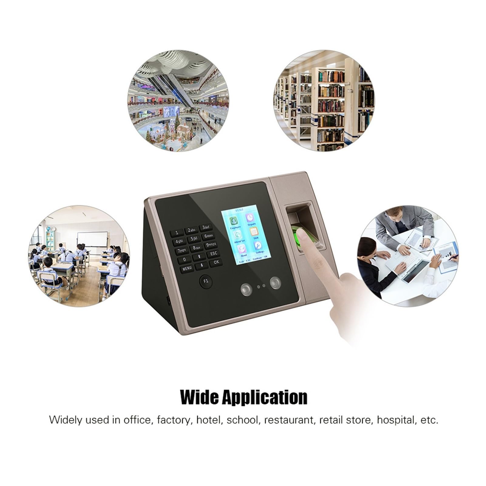Intelligente biometrische Fingerabdruck-Zeiterfassungsmaschine mit HD-Display, Uhr-Unterstützung, Passwort