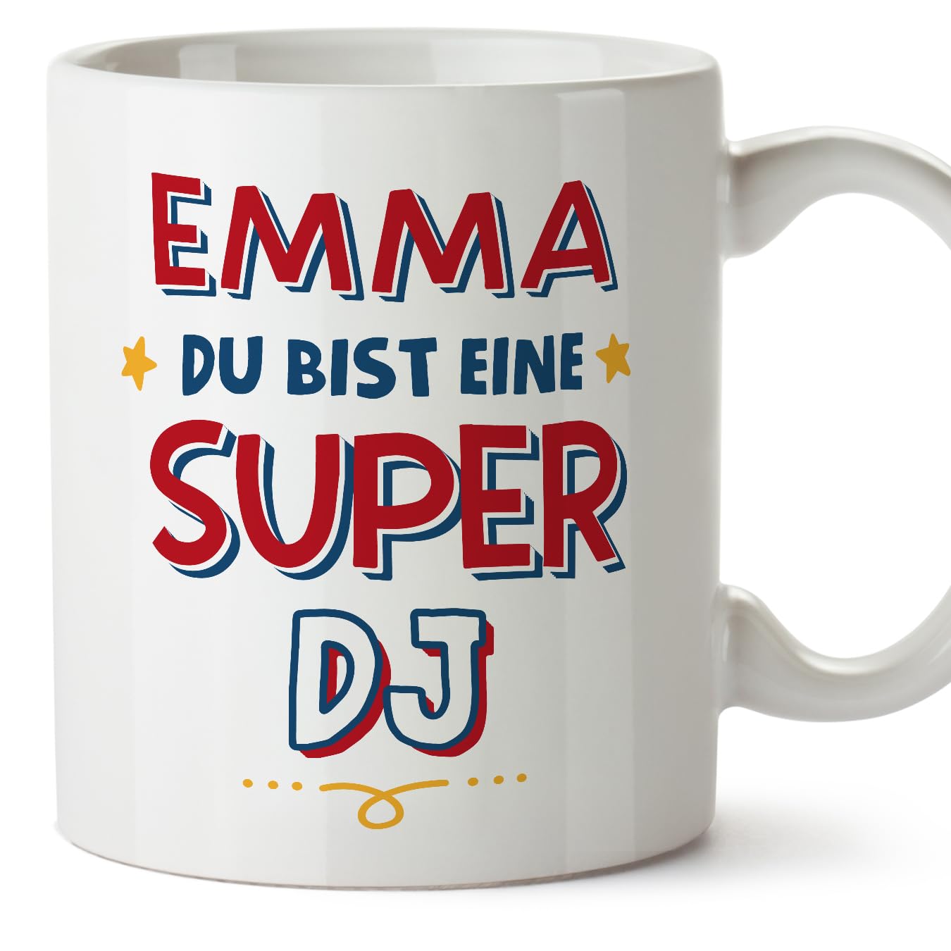 MUGFFINS Personalised Mug for DJ - in German - Du Bist Super - Funny Custom Gift for Colleagues - Ceramic 11oz Mug