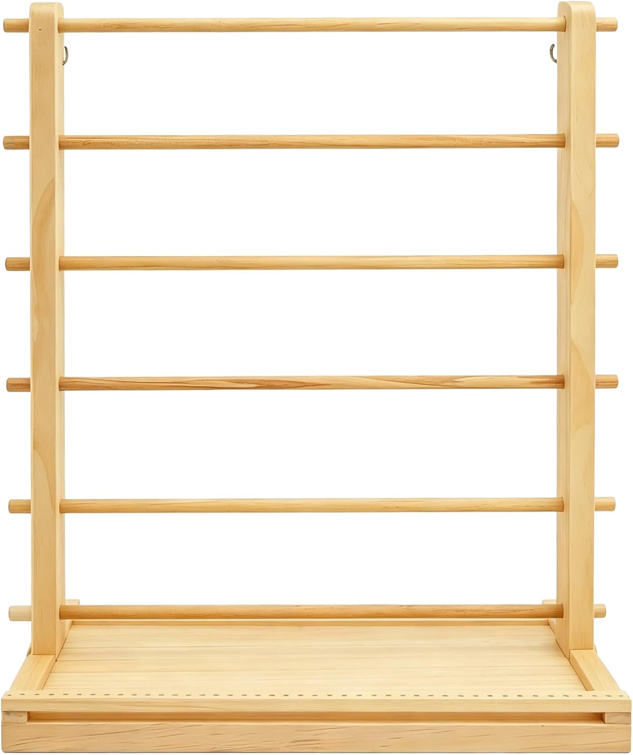 6 Tier Wooden Ribbon Organizer, 20.87 x 15.75 x 7.87 in Solid Wood Spool Holder Display Organizer Rack, Detangle Design for Craft Room Sewing Storage, DIY Projects, Gift Wrapping, Art Supplies