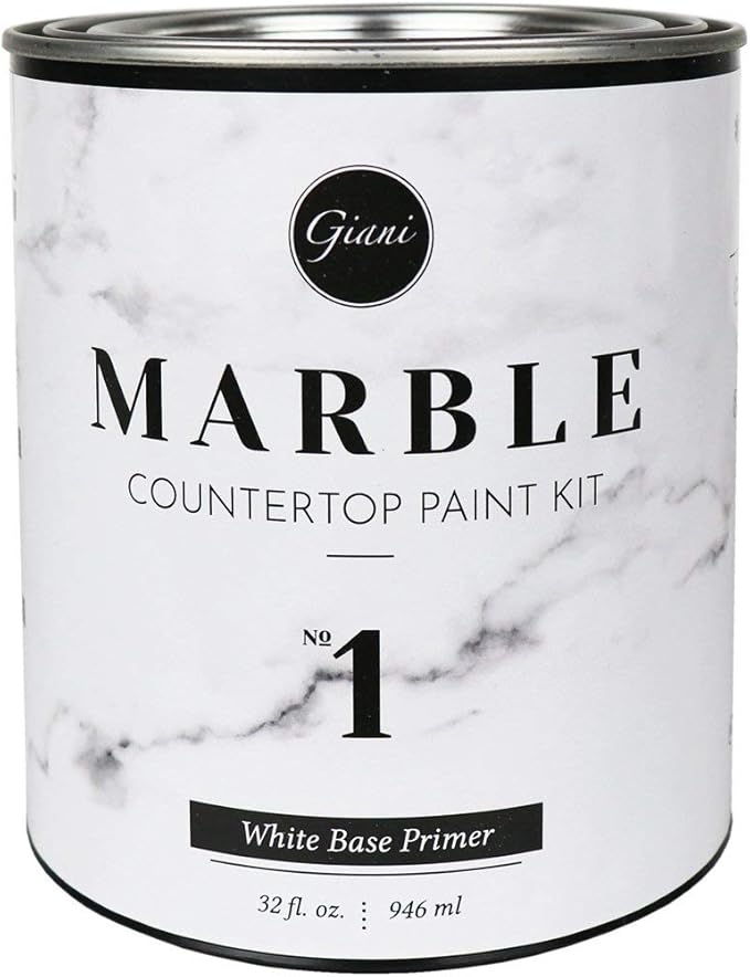 Giani FGMB WHT PRMR Marble Countertop Paint Step 1 White Primer, 32 Fl