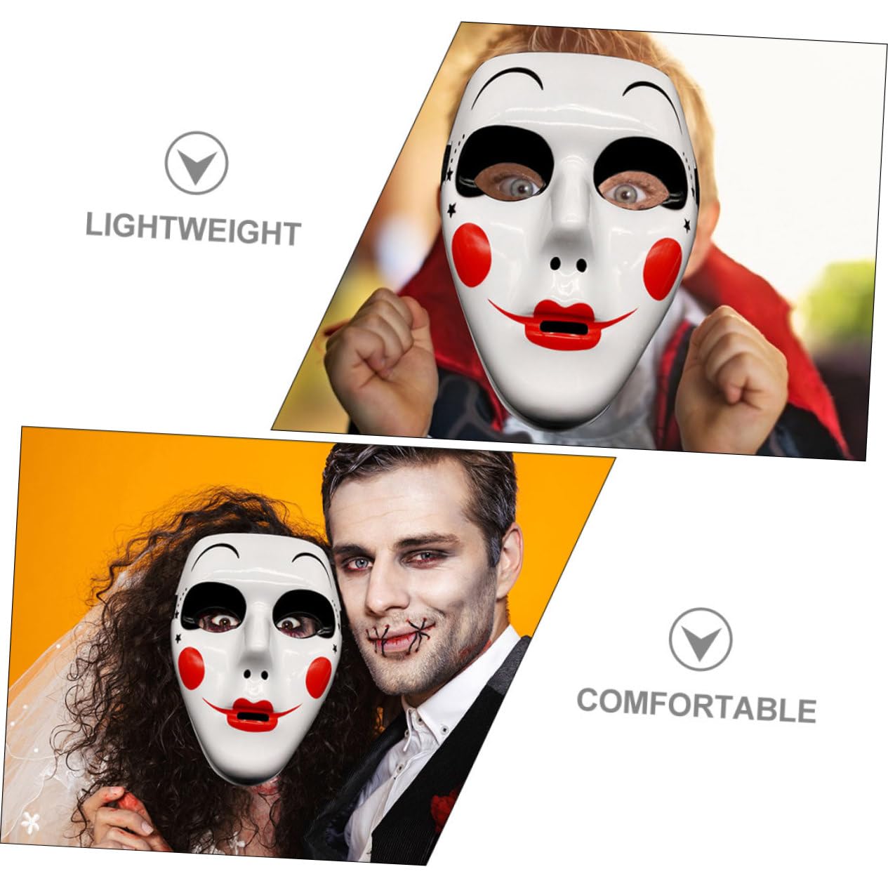 Healvian 15 Pezzi Maschere Halloween Design per e Cosplay Facili Indossare e Rimuovere per e