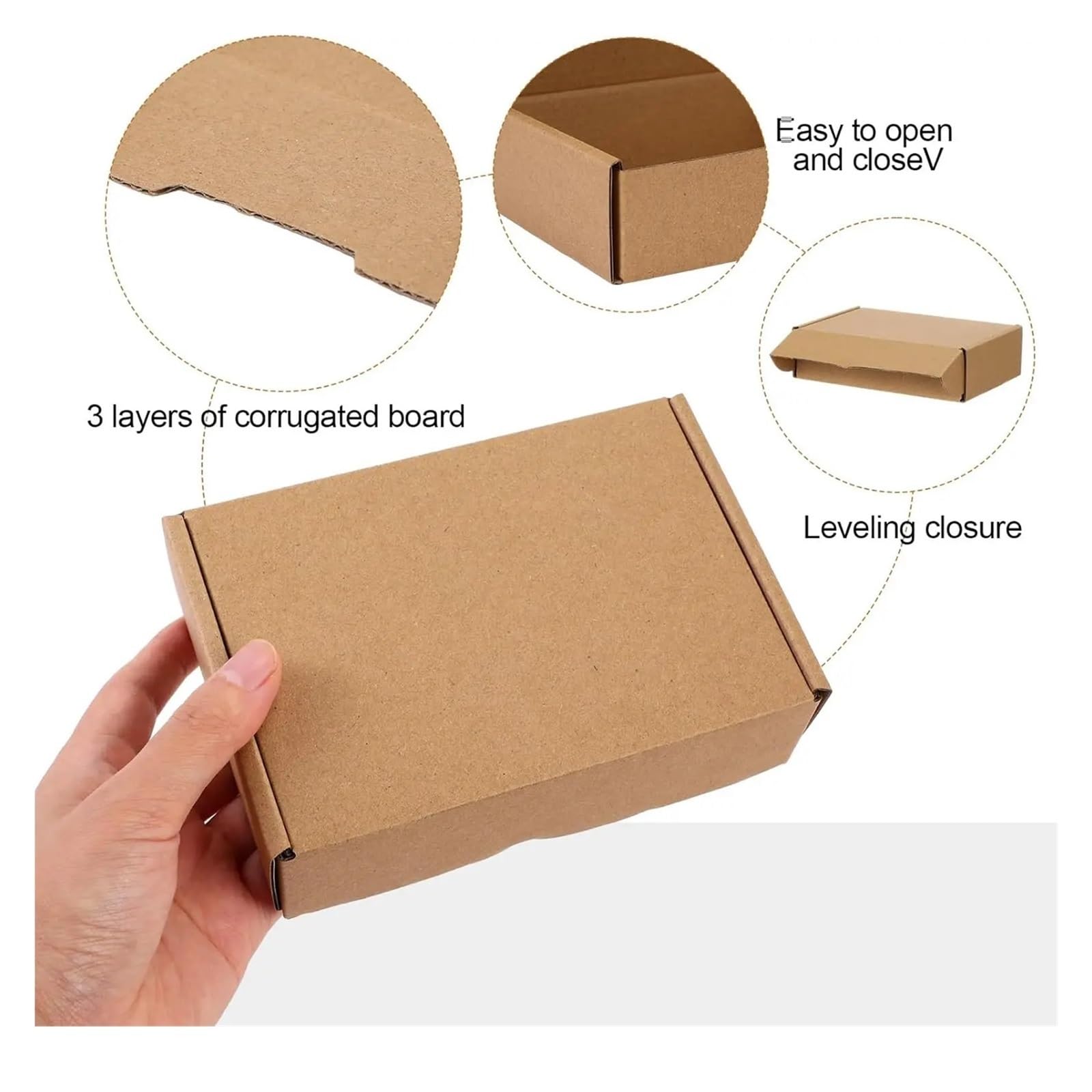 Caja de transporte marrón 30 piezas, cartón pequeño corrugado, utilizado for cajas embalaje, artesanal para Embalaje y Correo