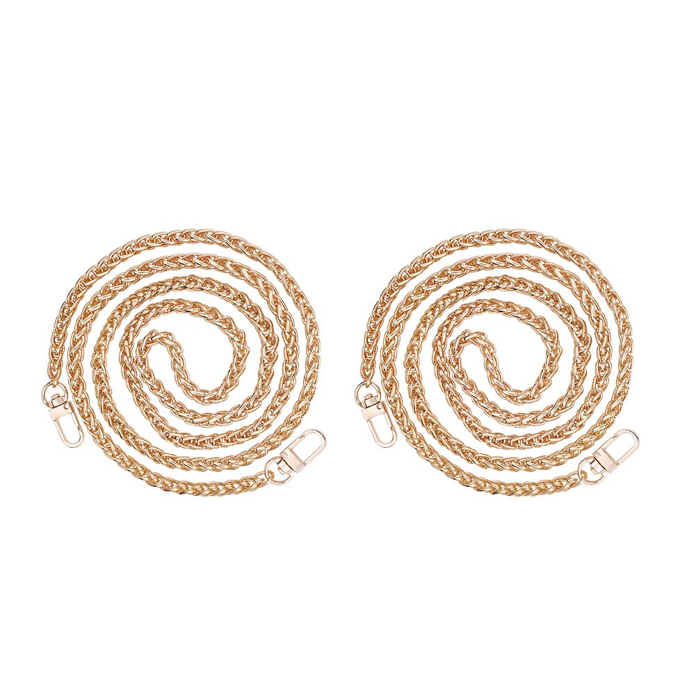 PH PandaHall 2 Strands 47 Inch Aluminum Bag Flat Chain Strap with Alloy Swivel Clasps Handbag Chain Straps Metal Bag Strap Purse Clutches Handles, Golden-image-16