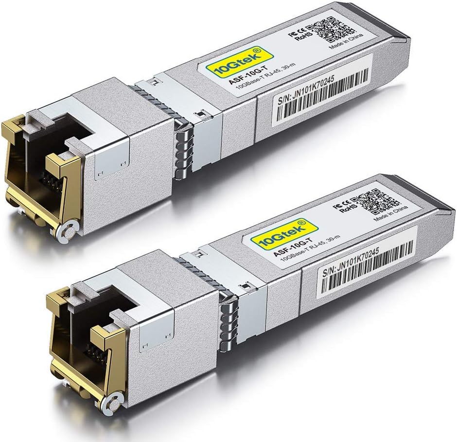 [2 Pack 10Gb SFP+ RJ45 Copper Module 30-meter, 10GBase-T SFP+ Transceiver Compatible for Cisco SFP-10G-T-S, Ubiquiti UniFi UF-RJ45-10G, Netgear, Mikrotik S+RJ10, TP-Link, D-Link