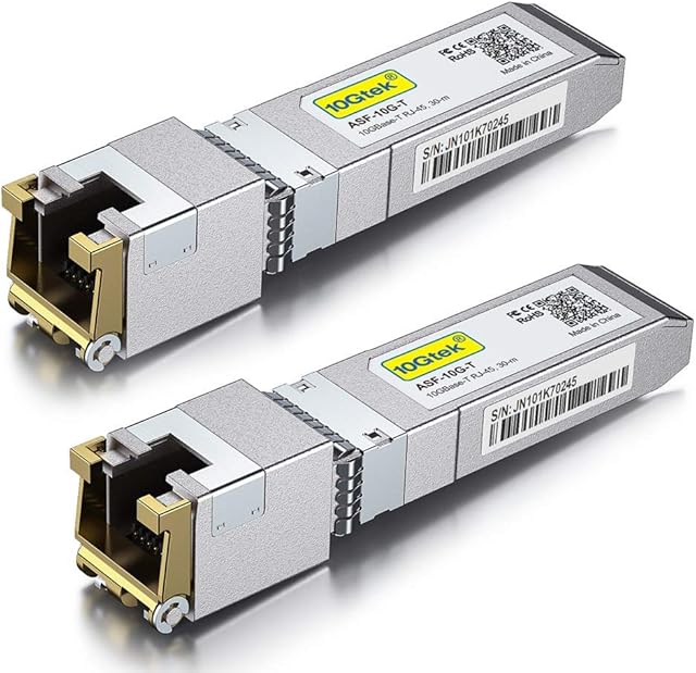 [2 Pack] 10Gb SFP+ RJ45 Copper Module 30-meter, 10GBase-T SFP+ Transceiver Compatible for Cisco SFP-10G-T-S, Ubiquiti UniFi UF-RJ45-10G, Netgear, Mikrotik S+RJ10, TP-Link, D-Link