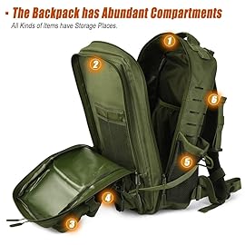 R.SASR Green Tactical Backpack, Military Backpack, Molle Backpack (Green)