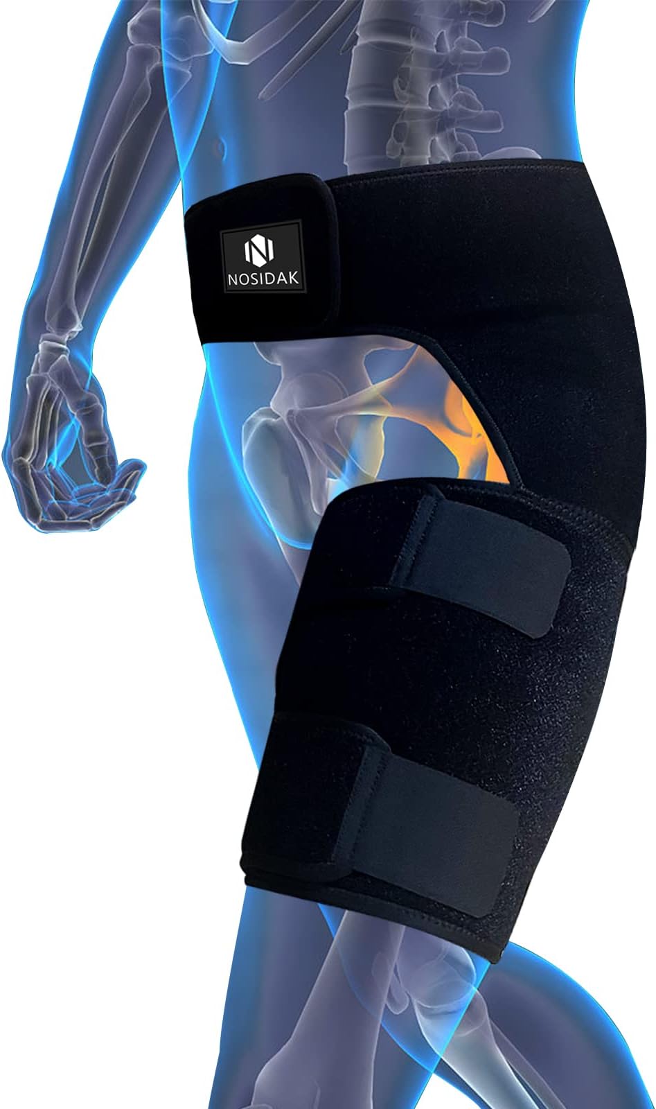 Hip Brace for Sciatica Pain Relief Thigh Compression Sleeve Groin Brace Sacroiliac Belt Support for SI Joint, Sciatic Nerve, Hip Replacement, Arthritis, Bursitis for Men Women - Left
