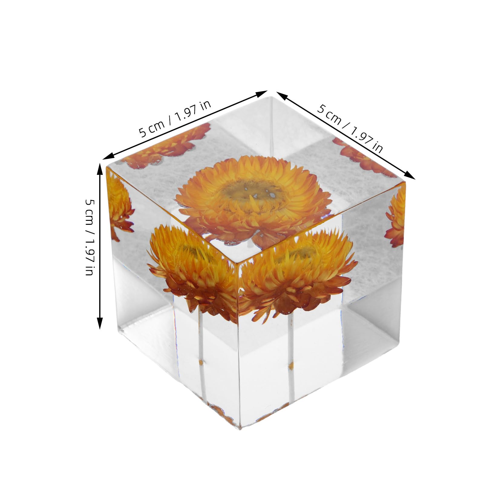 Gatuida Figura floral de resina en bloque, colección de pisapapeles