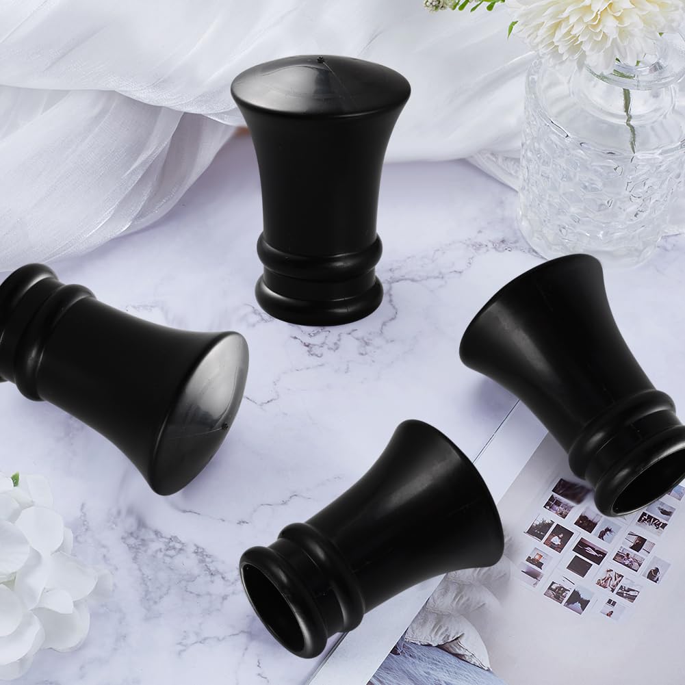 Kit 4 Terminali Decorativi Per Asta Tenda – Teste In Ferro Nero Stile Classico – Adatti Per Aste Da 22 Mm