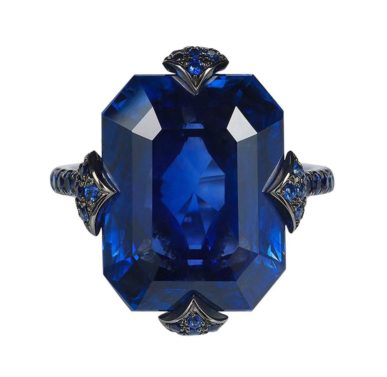 RUVEE Alloy Ring of Queen Cleopatra Selene Blue American Diamond Zirconia Titanium Black Plated Crystal Alloy Ring for Women & Girls (8) (B08WB2BSWK) Amazon Price History, Amazon Price Tracker