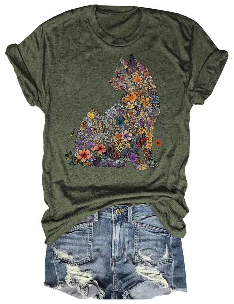 BeopjeskWomens Summer Giraffe Printed T-Shirt Funny Cute Animal Graphic Tees Tops