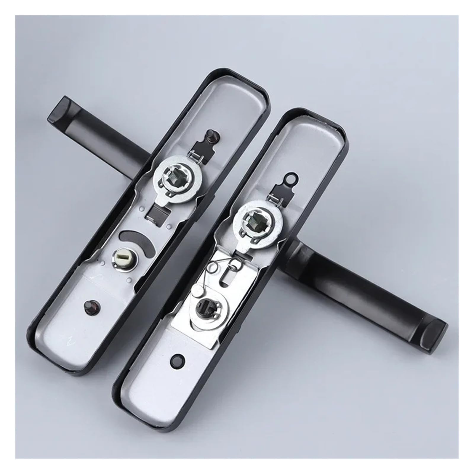 Cerradura de puerta de baño reversible sin llave, cerradura de manija de lengüeta simple de 110 orificios, color negro(110-35)