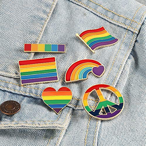 Image of Tinsow Pride Gay Rainbow Flag Lapel Pins Enamel LGBT Lapel Pins Rainbow Brooch Decoration for Clothes and Bags