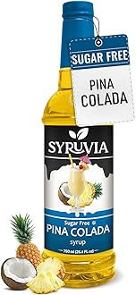 Sugar Free Pina Colada Syrup, Flavored Syrup for Cocktails, Drinks, Lemonades, Iced Teas, and Desserts – 25.4 fl oz