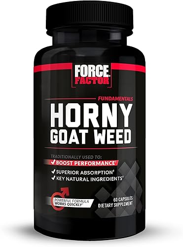 Force Factor Horny Goat Weed for Men, Natural Male Drive and Vitality Suplemento con ingredientes naturales para una absorción superior, serie