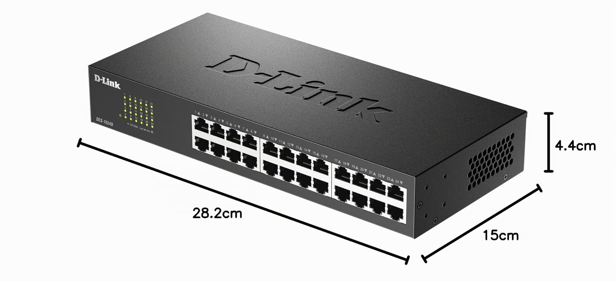 D-Link DES-1024D Switch 24 Ports Ethernet 10/100mbps - Idéal Partage de Connexion et Mise en Réseau Small/Home Office