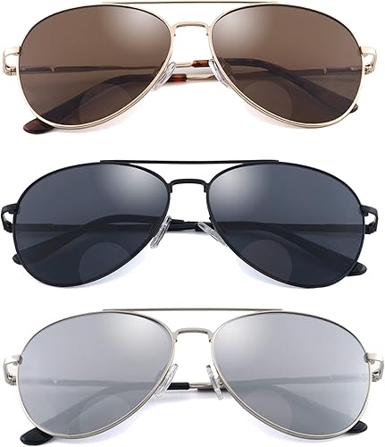 Miniatura 7 de Gafas de sol bifocales clásicas, gafas de lectura de metal Command Aviator para hombres y mujeres