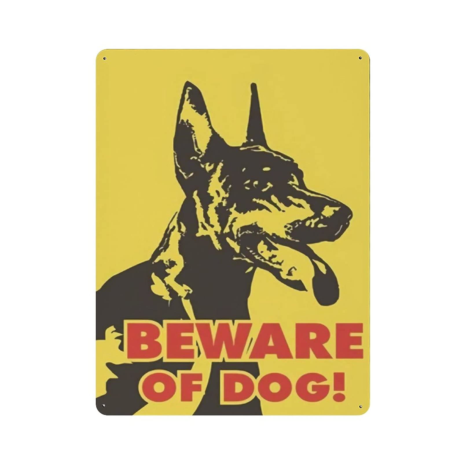 Metal Tin Sign Beware of Dog Vintage Tin Poster Metal Sign Wall Decoration Country Kitchen Home Garage Decor 16"x12"