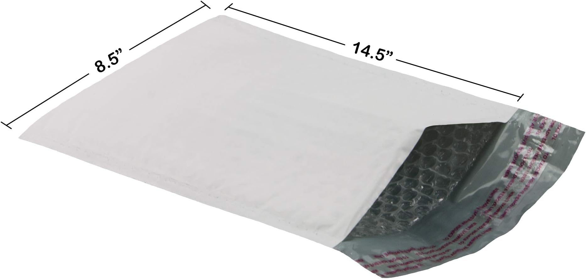 StarBoxes 100 Poly Bubble Mailer Bags 8.5x14.5" - #3 Pouches Envelopes White Self-Sealing (PBM385145100)