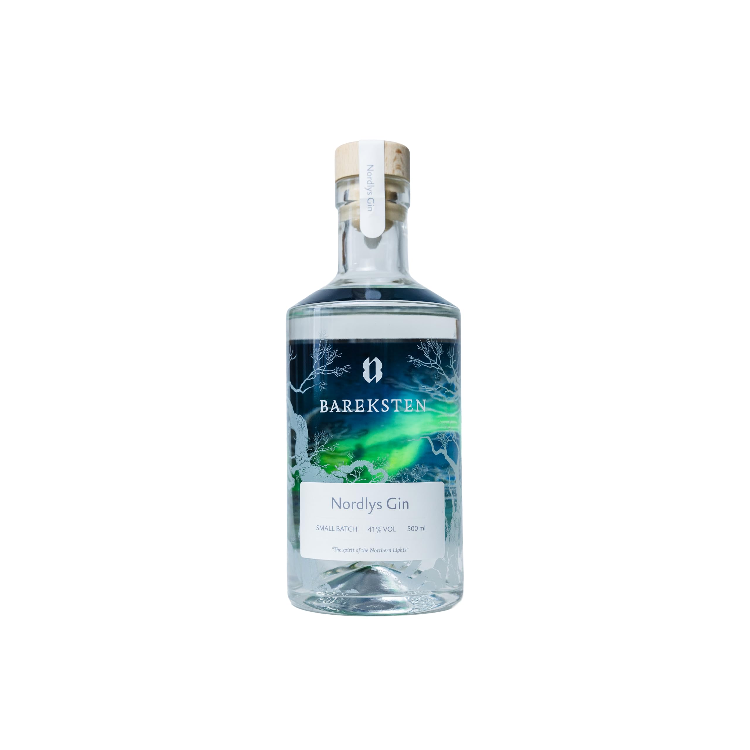 Bareksten | Nordlys Gin | The Spirit of The Northern Lights | Frisch & würzig | Kleinstchargen aus Norwegen | 41% vol. | 500ml