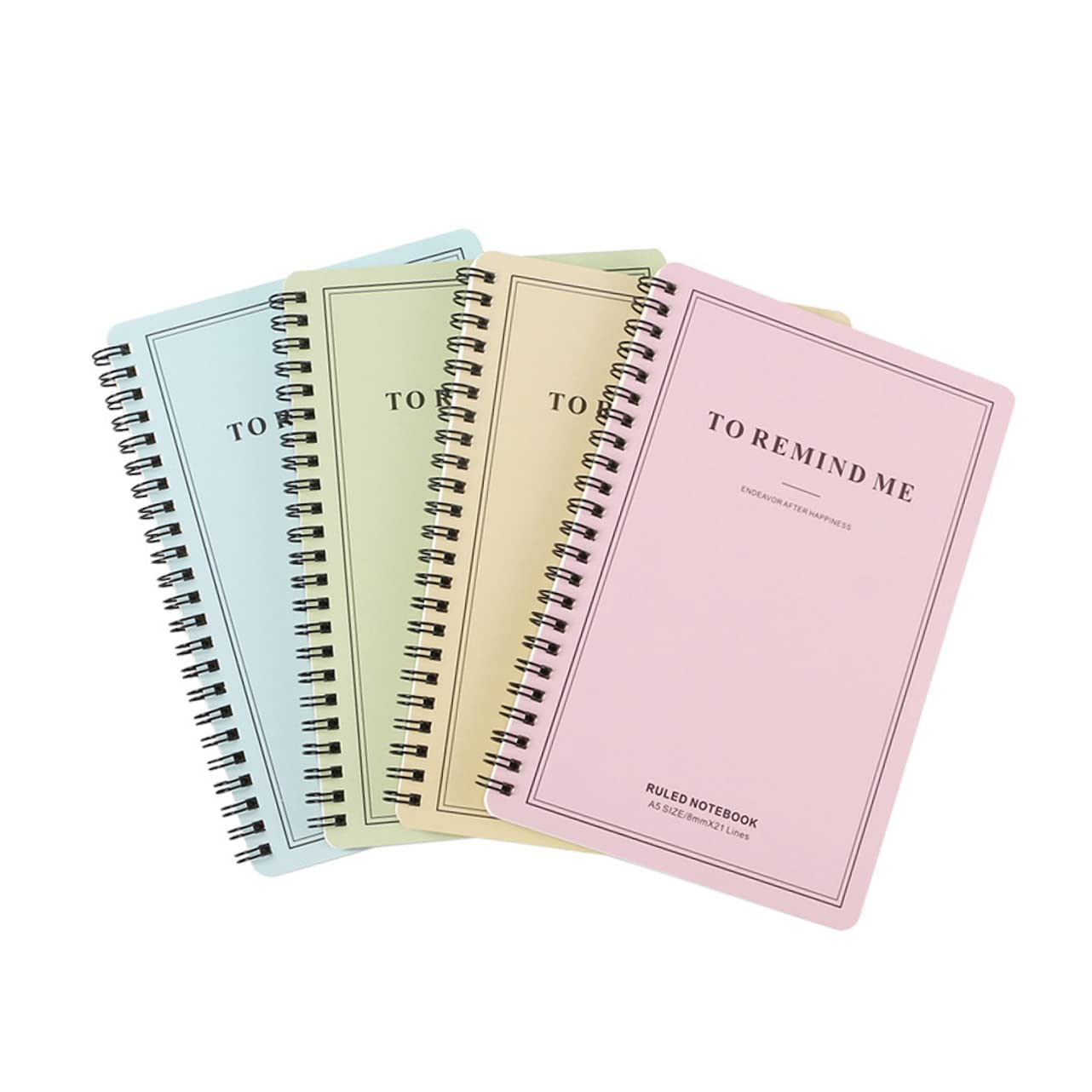 Angoily Quaderno a Spirale 4 Pezzi Copertina Bianca per Studenti | Carta Spessa Scrittura Scorrevole, Quaderni Righe Spirale per Viaggi e Decorazioni Scuola