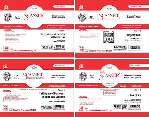 Shuchita Solved Scanner Combo CS Executive Module 1 (Paper 1,2,3,4)New Syllabus Applicable for June 2021