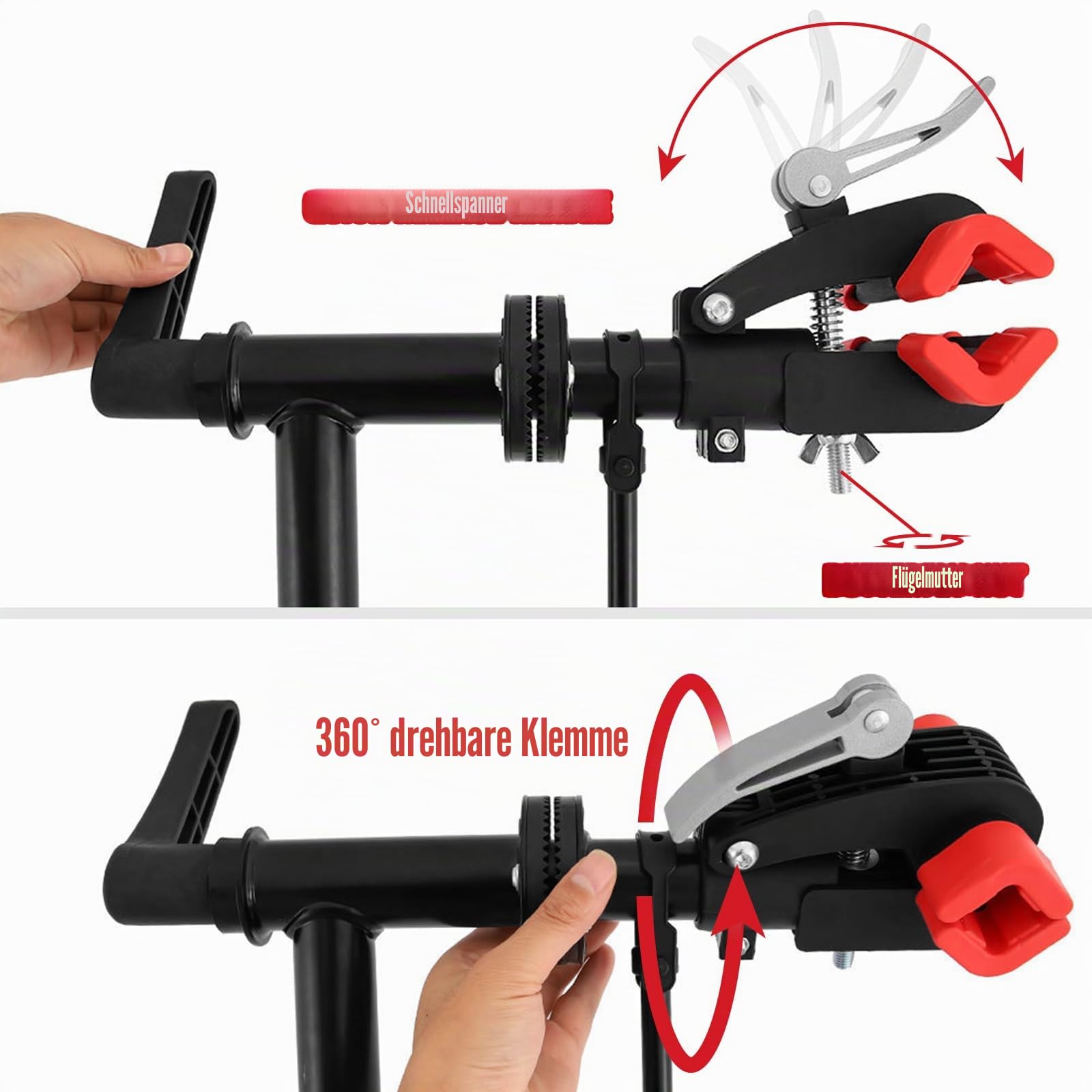 Fahrrad-Reparaturständer 50 kg klappbar – robuster Montageständer mit 360° drehbarer Klemme, höhenverstellbar 94–157 cm, magnetischer Werkzeugablage & Handschuhen – ideal für MTB, Rennrad & E-Bike