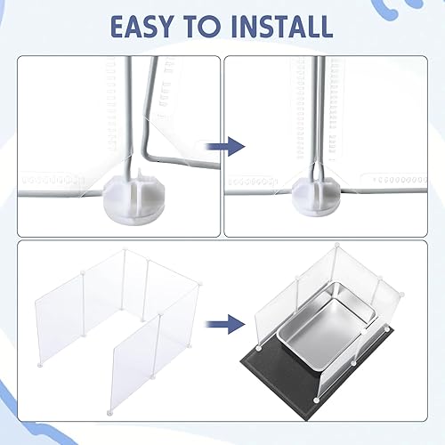 Miniatura 4 de Tioncy Paquete de 2 cajas de arena extra grandes de acero inoxidable para gatos, 2 cucharas de arena para gatos, 2 alfombrillas de arena para gatos,