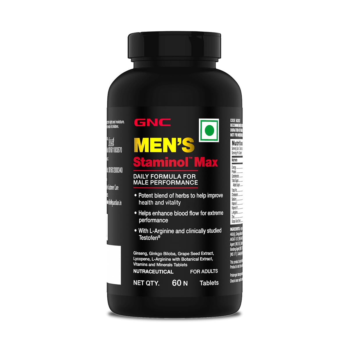 GNC Staminol Max for Men | 60 Veg Tablets | Blend of 8 Superherb | Increases Blood Flow | Maximizes Strength & Stamina | Supports Men's Health-picture-9