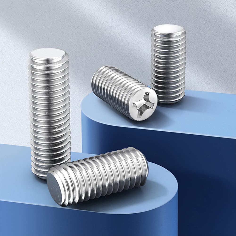 Viti Senza Testa a Tazza M2 Piccole Vite Grani in Acciaio Inox con Phillips/Scanalatura a Croce, M2x3mm, 100 pcs