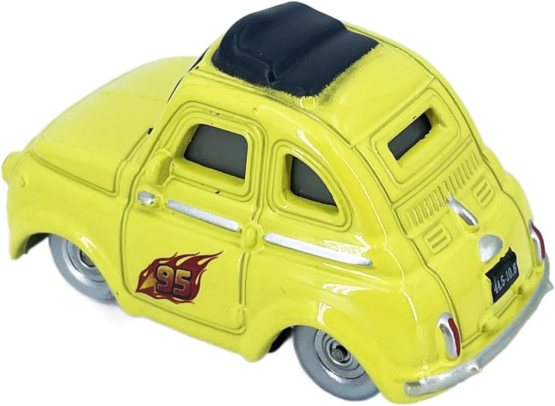 2PCS Portable Small Toy Car 1:55 Diecast Model Metal Body Racers for Preschool Kids 3+ Year Boy Gift (Yellow+Blue)