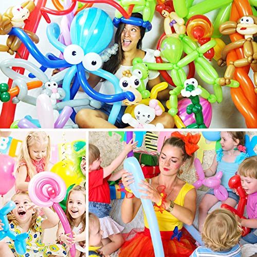 Umikk 150Pcs Long Balloons Kit With Pump 260Q Twisting Animal Magic Balloons, Thickening Latex Skinny Balloons For Shape Assorted Colors For Birthday Party, Festival, Wedding, Christmas Decorations #TOP5