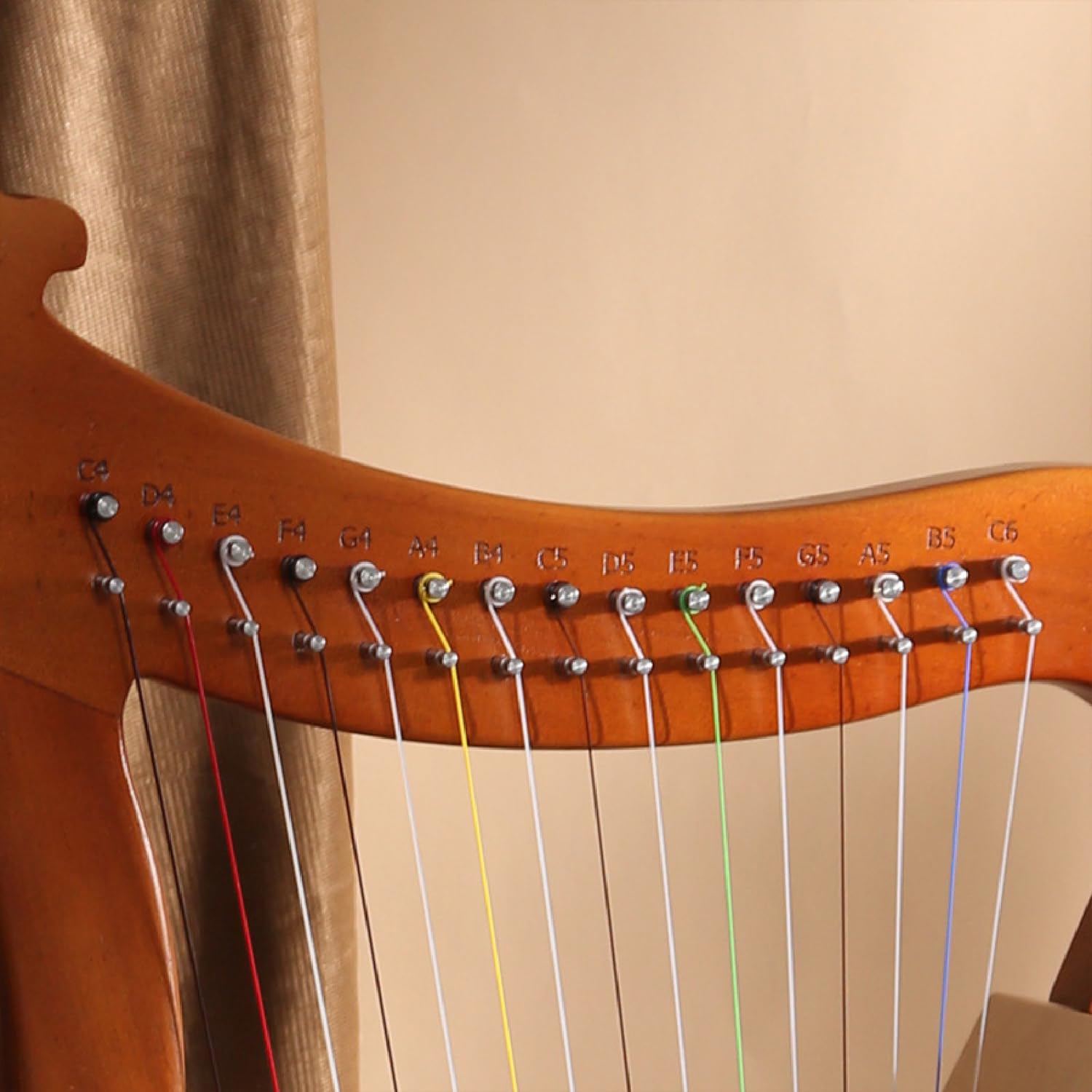 Arpa irlandesa celta, arpa de palanca de caoba de 19 cuerdas con llave de afinación y bolsa de concierto negra, arpa de lira estilo irlandés celta para adultos y niños principiantes